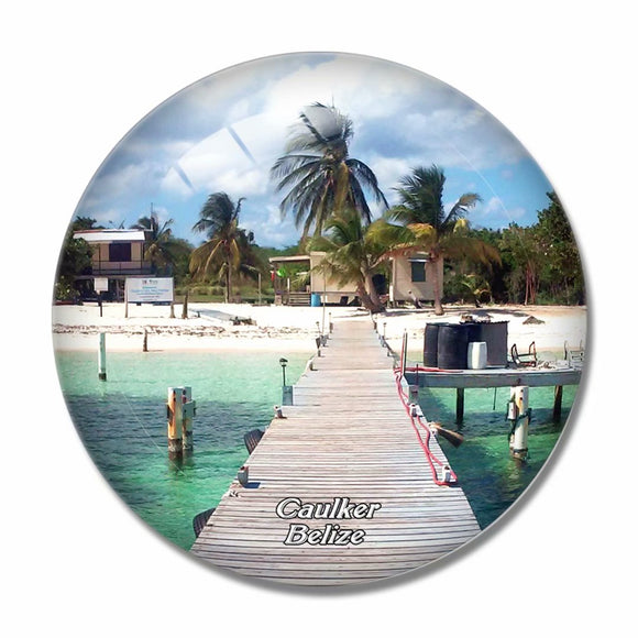 Belize Caulker 3D Fridge Magnet Crystal Glass