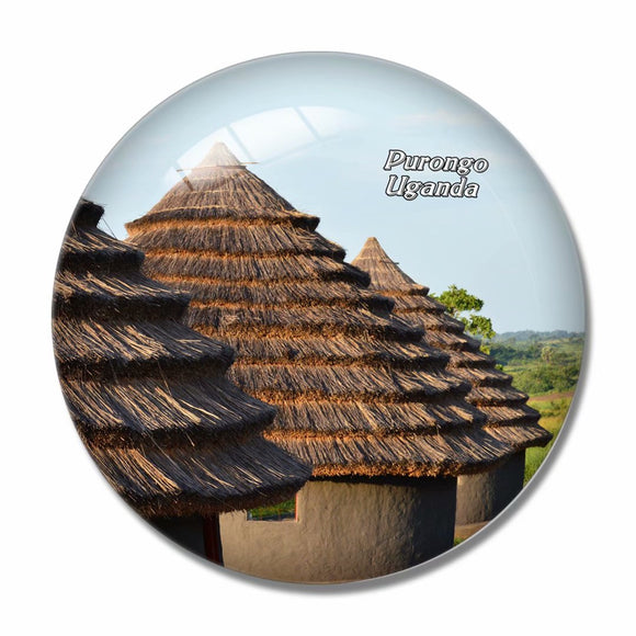 Uganda Purongo House 3D Fridge Magnet Crystal Glass