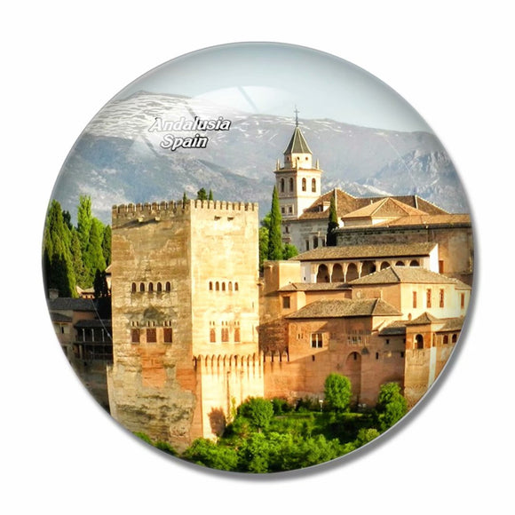 Spain Alhambra Palace Castle Charles V Granada Andalusia 3D Fridge Magnet Crystal Glass