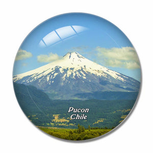 Chile Villarica Volcano Pucon 3D Fridge Magnet Crystal Glass