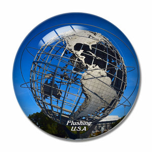 America USA Globe Flushing 3D Fridge Magnet Crystal Glass