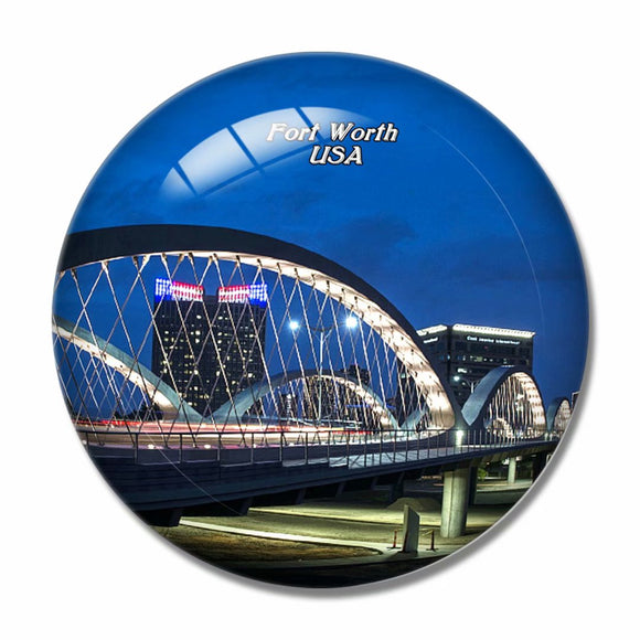 USA America Fort Worth Bridge 3D Fridge Magnet Crystal Glass