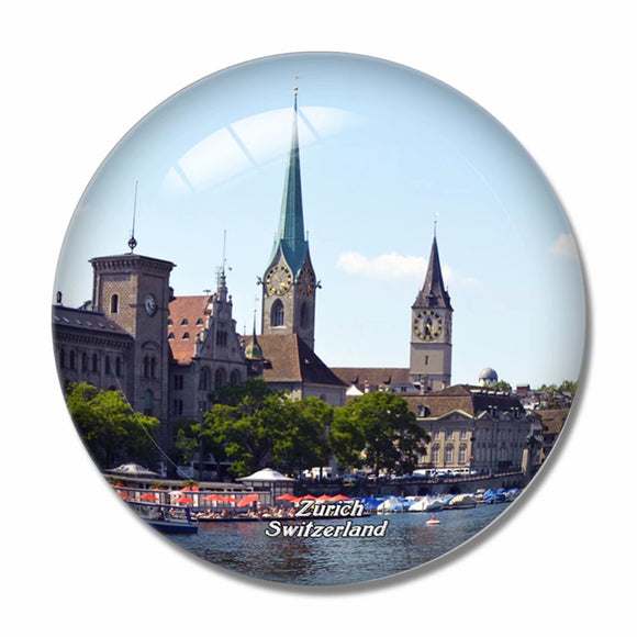 Switzerland Lake Zurich Limmat 3D Fridge Magnet Crystal Glass