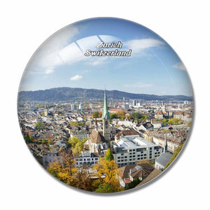 Switzerland Old Town Zurich 3D Fridge Magnet Crystal Glass