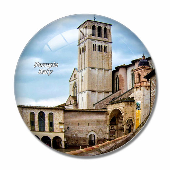 Assisi Basilica Of St Francis Perugia Italy 3D Fridge Magnet Crystal Glass