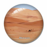 Morocco Desert Sand Dunes Morocco Camel 3D Fridge Magnet Crystal Glass