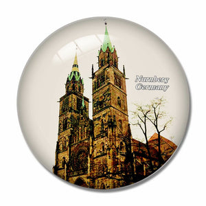 Germany St.Lorenz Nurnberg 3D Fridge Magnet Crystal Glass