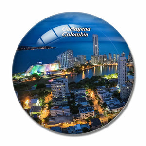 Colombia Cartagena Night 3D Fridge Magnet Crystal Glass