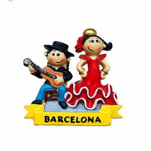 Dancing Barcelona Spain Fridge Magnet 3D Resin