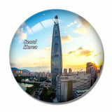 Korea Lotte World Tower Seoul 3D Fridge Magnet Crystal Glass