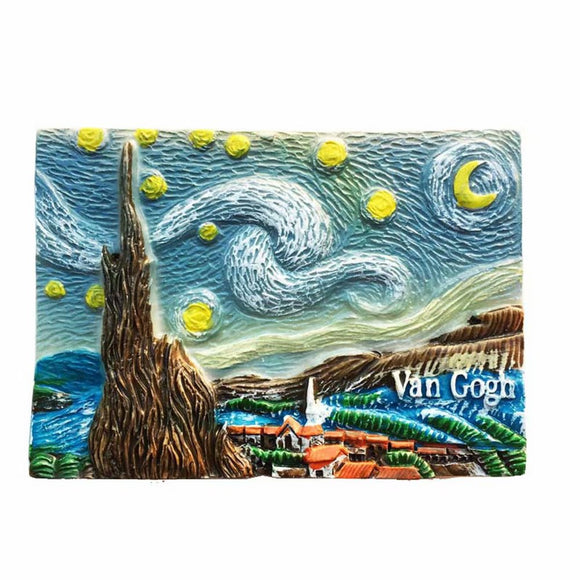 Van Gogh Starry Night Netherlands Holland Fridge Magnet 3D Resin