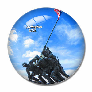 America USA Marine Arlington 3D Fridge Magnet Crystal Glass