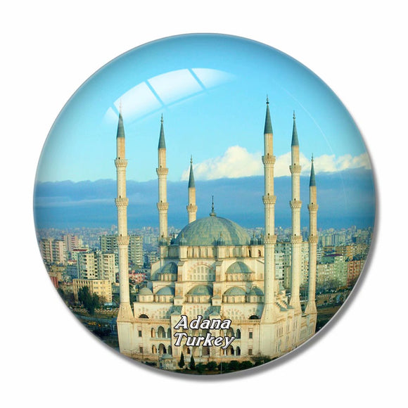 Turkey Adana Central Mosque 3D Fridge Magnet Crystal Glass