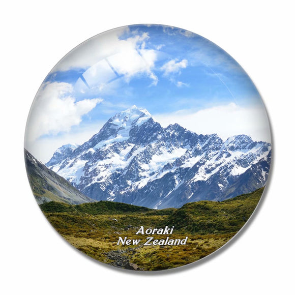 New Zealand Aoraki Mount Cook 3D Fridge Magnet Crystal Glass