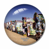 USA America Amarillo Car Ranch 3D Fridge Magnet Crystal Glass