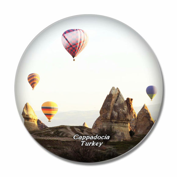 Turkey Hot Air Balloon Cappadocia 3D Fridge Magnet Crystal Glass