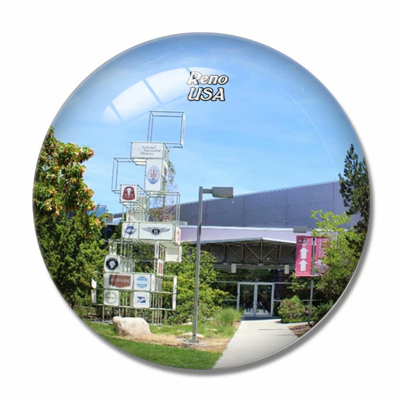 USA America National Automobile Museum Reno 3D Fridge Magnet Crystal Glass