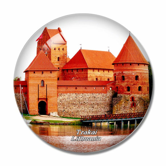 Trakai Castle Lithuania 3D Fridge Magnet Crystal Glass