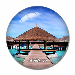 Sheraton Full Moon Island Maldives 3D Fridge Magnet Crystal Glass