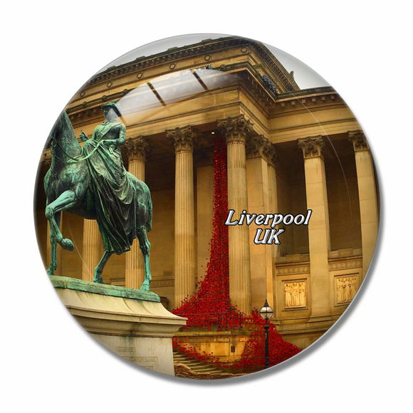 UK England St George's Hall Liverpool 3D Fridge Magnet Crystal Glass