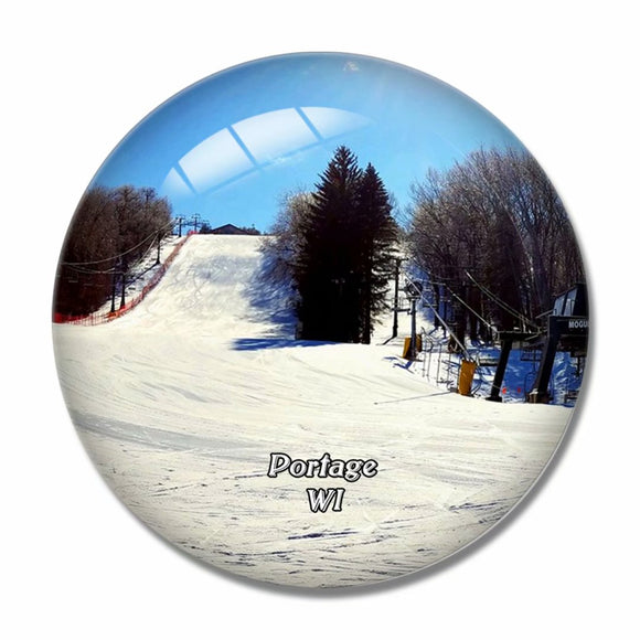 Portage Cascade Mountain Wisconsin USA 3D Fridge Magnet Crystal Glass