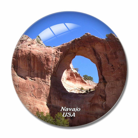 USA America Navajo Window Rock 3D Fridge Magnet Crystal Glass