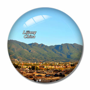 China Old Town of Lijiang 3D Fridge Magnet Crystal Glass