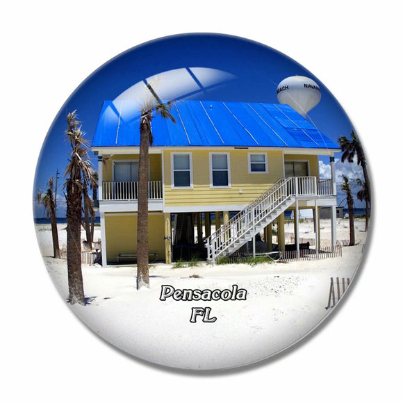 Pensacola Beach Florida USA 3D Fridge Magnet Crystal Glass