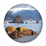 USA America Cannon Beach Saipan 3D Fridge Magnet Crystal Glass