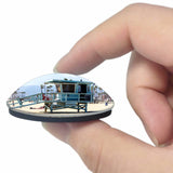 USA America Beach Lifeguard Tower Los Angeles 3D Fridge Magnet Crystal Glass
