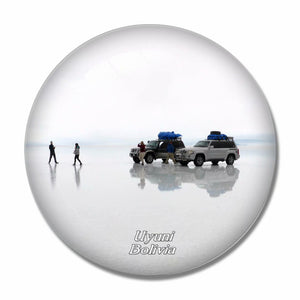 Bolivia Salt Flat Uyuni 3D Fridge Magnet Crystal Glass