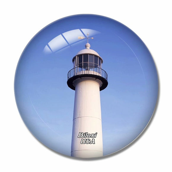 USA America Biloxi Lighthouse 3D Fridge Magnet Crystal Glass
