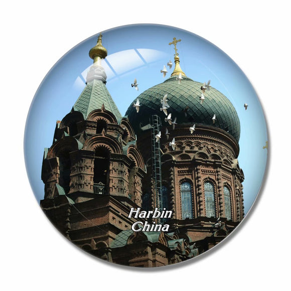 China St. Sophia Cathedral Harbin 3D Fridge Magnet Crystal Glass