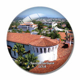 USA America Santa Barbara 3D Fridge Magnet Crystal Glass