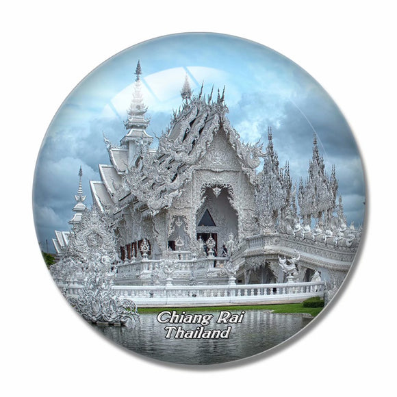 Thailand White Temple Chiang Rai 3D Fridge Magnet Crystal Glass