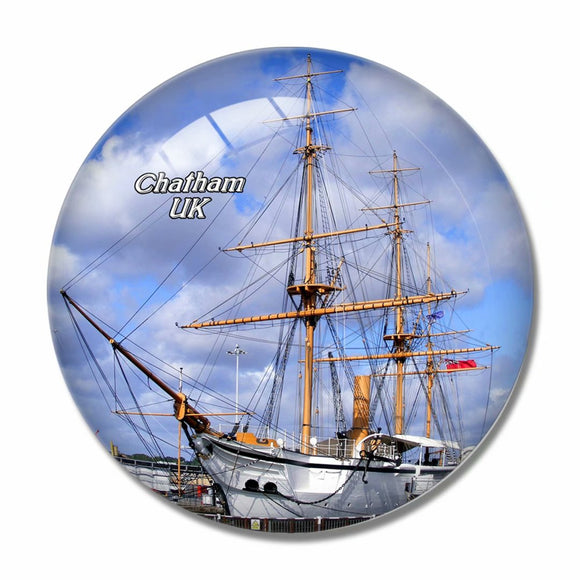 UK England The Historic Dockyard Chatham 3D Fridge Magnet Crystal Glass