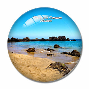 Mexico Playa del Carmen Beach 3D Fridge Magnet Crystal Glass