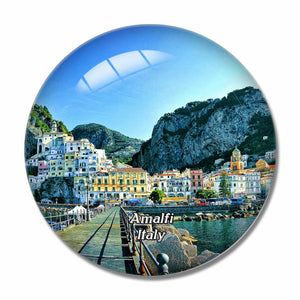 Italy Port Amalfi Coast 3D Fridge Magnet Crystal Glass