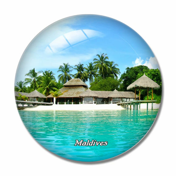 Maldives Coconut Tree 3D Fridge Magnet Crystal Glass