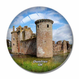 UK England Caerlaverock Castle Dumfries 3D Fridge Magnet Crystal Glass