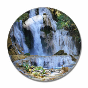 Laos Waterfall Luang Prabang Laos 3D Fridge Magnet Crystal Glass