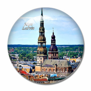 Old Town Riga Latvia 3D Fridge Magnet Crystal Glass