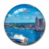 USA America Baltimore Inner Harbor 3D Fridge Magnet Crystal Glass