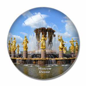 Russia Enea Fountain Moscow 3D Fridge Magnet Crystal Glass