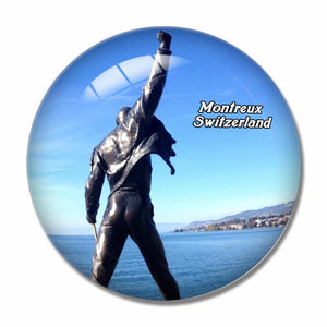 Switzerland Freddie Mercury Memorial Montreux 3D Fridge Magnet Crystal Glass