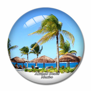 Mexico Akumal Beach 3D Fridge Magnet Crystal Glass