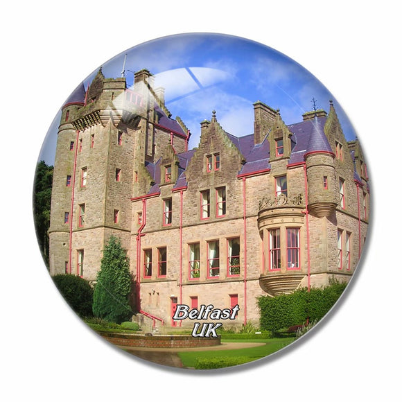 UK England Belfast Castle 3D Fridge Magnet Crystal Glass