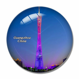 China Canton Tower Guangzhou 3D Fridge Magnet Crystal Glass