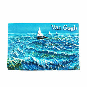 Van Gogh Sailboat Netherlands Holland Fridge Magnet 3D Resin