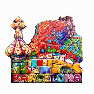 Mosaic Park Barcelona Spain Fridge Magnet 3D Resin